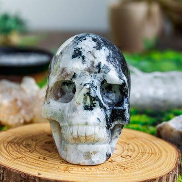 Rainbow Moonstone  Skull