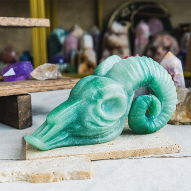 Green Aventurine Sheep Head