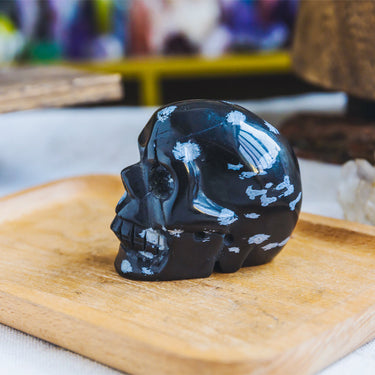 Snowflake Obsidian Skull