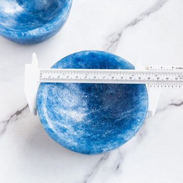 Blue calcite bowl