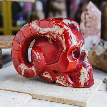 Red Jasper Sheep Skull