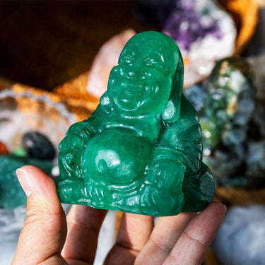 Moss agate & Green aventurine Buddha