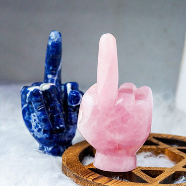 Rose quartz & sodalite  Middle Finger