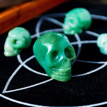 2" Green Aventurine Skull