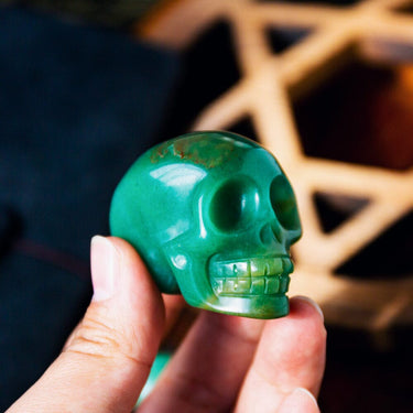 2" Green Aventurine Skull