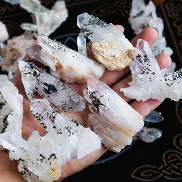 Clear Quartz Cluster With Pyrite