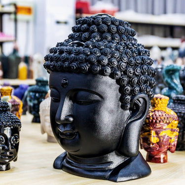 Black Obsidian Buddha head