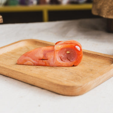 Carnelian Raven Skull