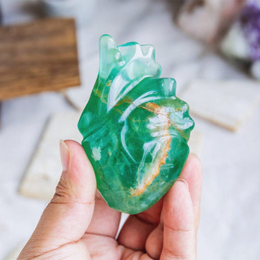 Green Fluorite Human Heart