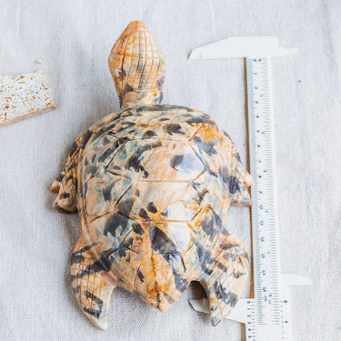 Orange Moonstone With Smokey Quartz Turtle