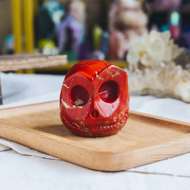 Red Jasper Jack Skull