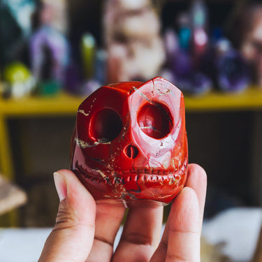 Red Jasper Jack Skull