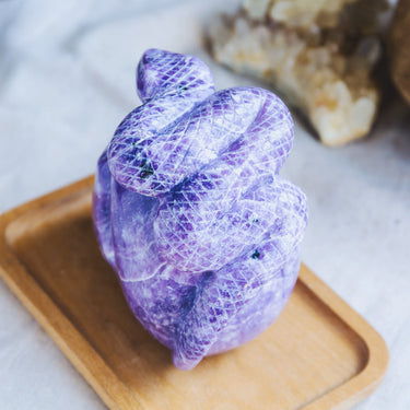 Purple Mica Skull With Snake