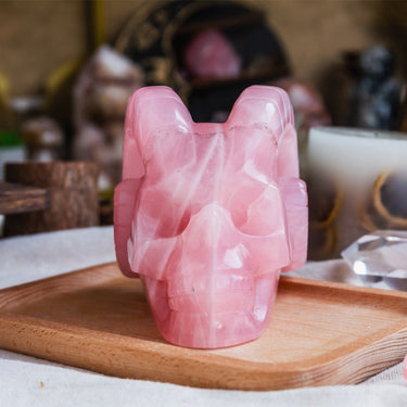 Rose Quartz Sheep Skull