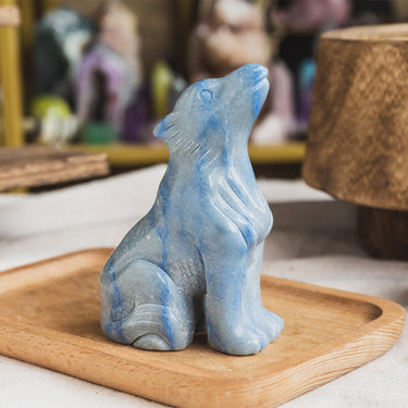 Blue Aventurine Wolf