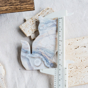 White Crazy Lace Agate Cat Slice