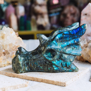 Labradorite Dragon Head