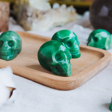 2" Green Aventurine Skull