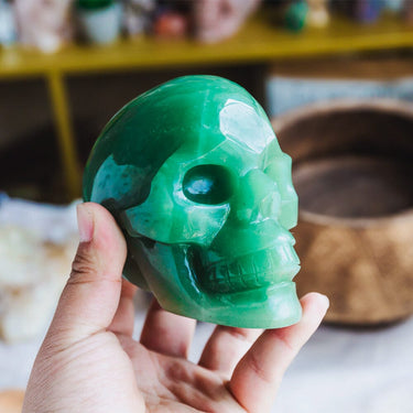 Green Aventurine Skull