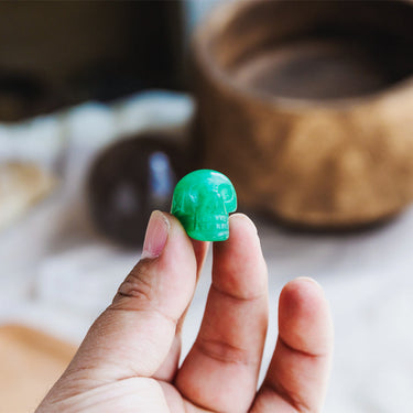 1" Green Aventurine Skull