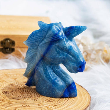 Blue aventurine unicorn - Reikilovecrystal