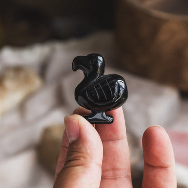 1" Black Obsidian Dodo Bird