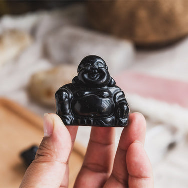 1.5" Black Obsidian Buddha