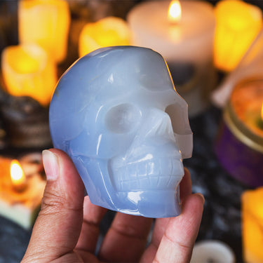 Blue Chalcedony Skull