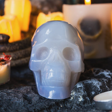 Blue Chalcedony Skull