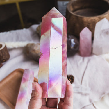 Aura Rose Quartz Point