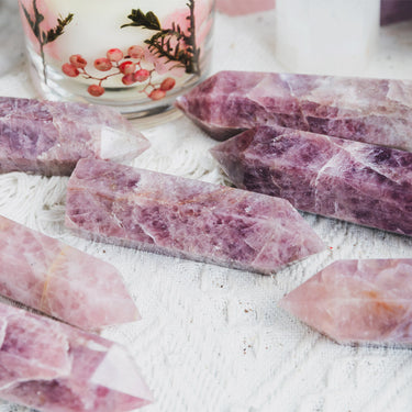 Lavender Rose Quartz Point