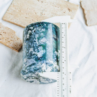 Moss Agate Brush Pot