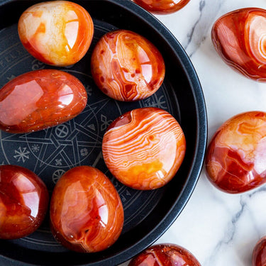 Red sardonyx Palm stone