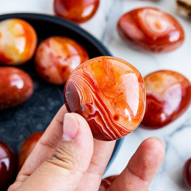 Red sardonyx Palm stone