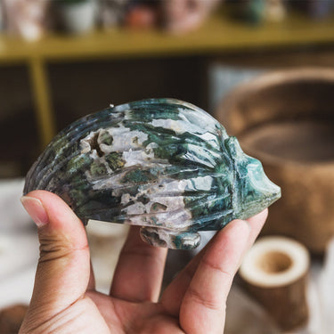 Moss Agate Hedgehog