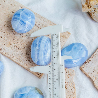 Blue Lace Agate Palm Stone