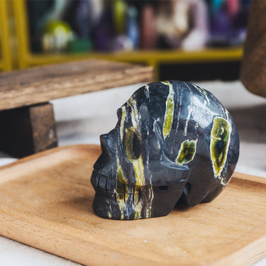 Hematite Chrysoprase Skull