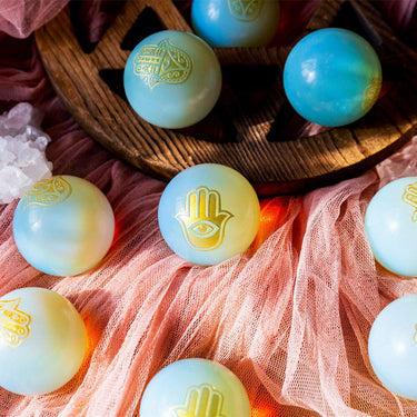 Opalite Sphere With Pattern