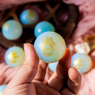 Opalite Sphere With Pattern