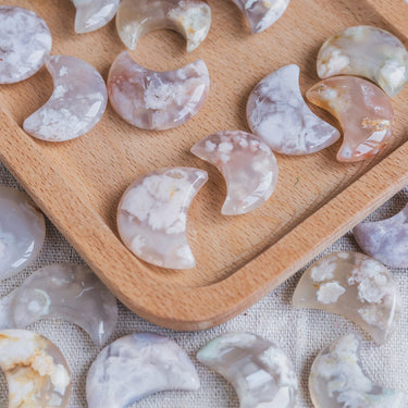 Flower Agate Mini Moon