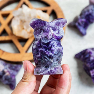 Dream amethyst owl - Reikilovecrystal