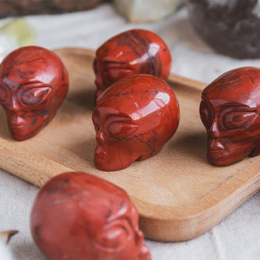 2" Red Jasper Alien Skull