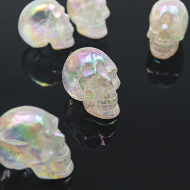 1.5" Aura Clear Quartz Skull