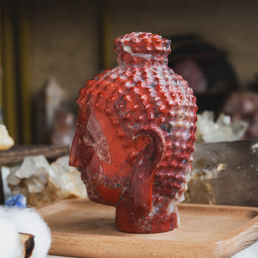 Red Jasper Buddha Head