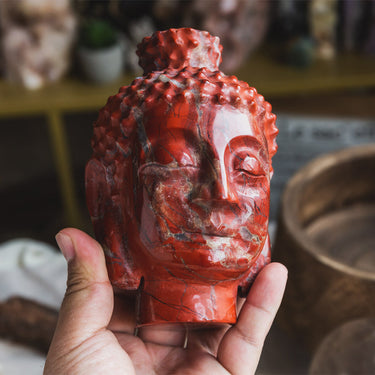 Red Jasper Buddha Head