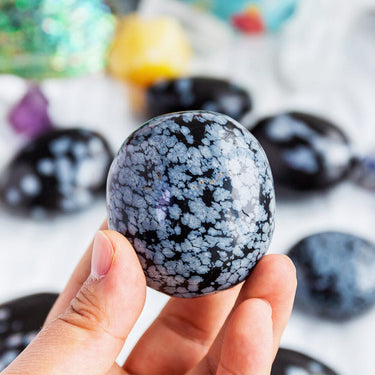 Snowflake Obsidian Palm Stone