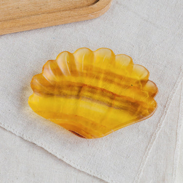 Yellow Fluorite Shell Bowl/Cup