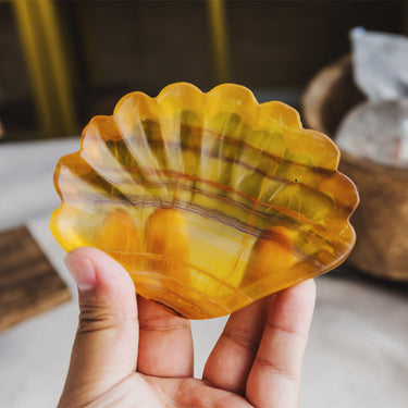 Yellow Fluorite Shell Bowl/Cup