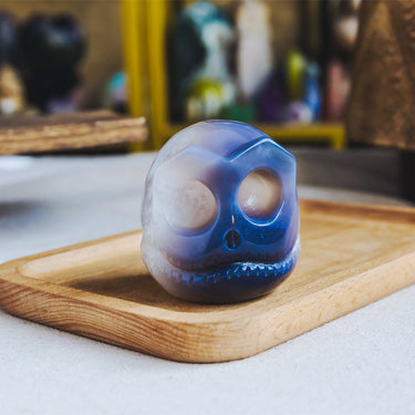 Druzy Agate Jack Skull