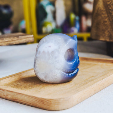 Druzy Agate Jack Skull